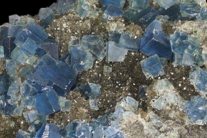 Blue Cubic Fluorite on Smoky Quartz - China #147106